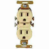 COOPER WIRING 5270V-BU 15A 3WIRE IVORY DUPLEX RECPT
