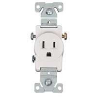 COOPER WIRING 817W-BOX 15A 125V WHT SGL RECEPTACLE