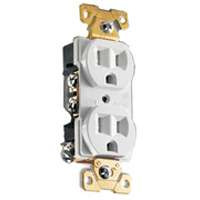 COOPER WIRING 827W-BOX 15A 125V WHT DUPLEX RECPT