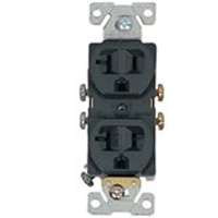 COOPER WIRING 877B-BOX 20A 3WIRE GND BRWN DUPL RECPT