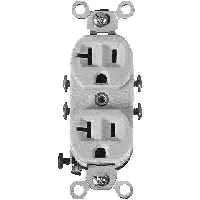 COOPER WIRING 877W-BOX 20A 3WIRE WHT DUPL RECEPTACLE