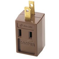 COOPER WIRING BP4400B BRWN 3OUTLET 2WIRE CUBE TAP