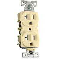 COOPER WIRING BR20V 20A 125V IVRY DUPL RECEPTACLE