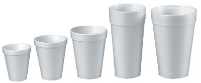 DART CONTROLS 12J12 FOAM DRINK CUPS, 12OZ, WHITE, 25/BAG, 40