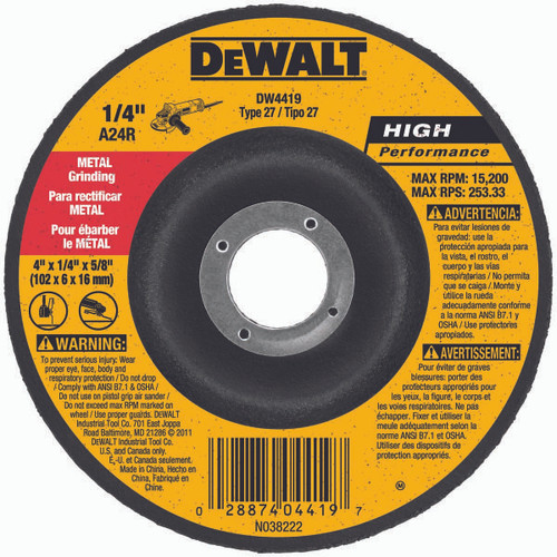 DEWALT TOOLS DW4419 4X1/4IN DCW METAL GP(BLK)