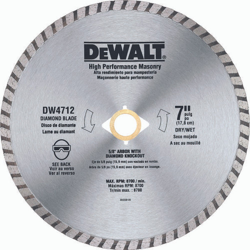 DEWALT TOOLS DW4712B 7IN MASONRY BLADE(BULK)