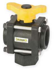 BANJO CORPORATION V150BL POLY BALL VALVE 3-WAY FNPT 1-1/2 IN