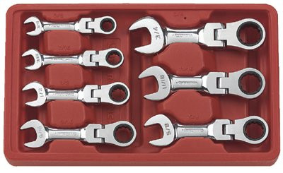 GEARWRENCH 9570 7PC SAE STUBBY FLEX RATCHETING WRENCH SE