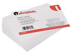 UNIVERSAL UNV47230 RULED INDEX CARDS,4X6, WHITE, 100/PACK