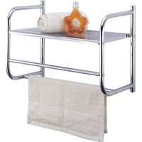 HOMEBASIX BR32-CH WALL RACK CHROME W-METAL SHELF