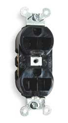 HUBBELL 5262BLK 125V 15A NEMA 5-15R INDUSTRIAL GRADE BLA