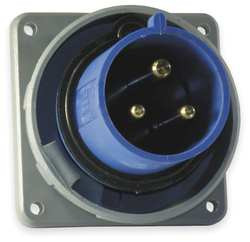 HUBBELL HBL330B6W IEC PIN AND SLEEVE INLET 30A 250V BLUE