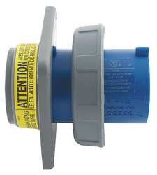HUBBELL HBL4100B9W IEC PIN AND SLEEVE INLET 100A 250V BLUE