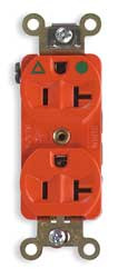 HUBBELL IG8300 RECEPT,ORANGE,20 A,2P3W,BACK; SIDE,1PK