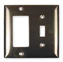 HUBBELL SS126 PLATE WALL 2 GANG SILVER