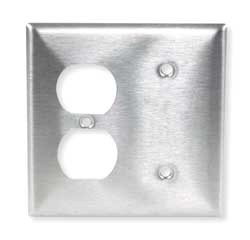 HUBBELL SS138 PLATE WALL 2 GANG SILVER