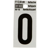 HY-KO PRODUCTS RV-15/0 1" REFLECTIVE VINYL NUMBER #0