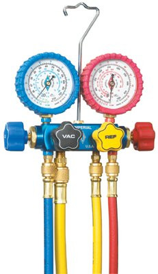 IMPERIAL STRIDE TOOL 621-C 4 VALVE SERVICE MANIFOLDW/HOSES