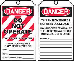 ACCUFORM SIGNS TAR470 DANGER TAG BY THE ROLL 6-1/4X3 PK250