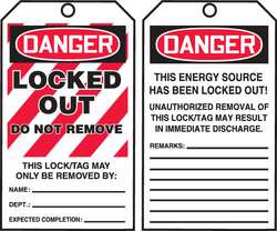 ACCUFORM SIGNS TAR418 DANGER TAG BY THE ROLL 6-1/4X3 PK100
