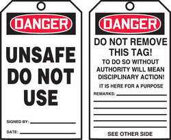 ACCUFORM SIGNS TAR150 DANGER TAG BY THE ROLL 6-1/4 X 3 PK 250