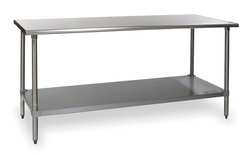 EAGLE GROUP T3060SEB TABLE,SS  LEGS/SHELF,DELUXE,30"WX60"L