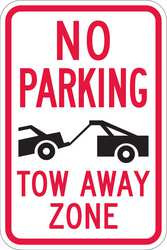 LYLE T1-1052-HI_12x18 TOW ZONE NO PARKING SIGN,18" X 12"