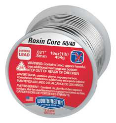 WORTHINGTON CYLINDERS 333747 ROSIN CORE SOLDER DIA 0.031 IN 1LB