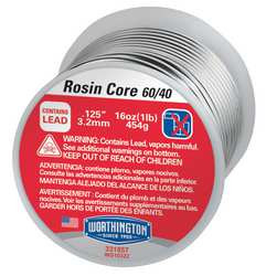 WORTHINGTON CYLINDERS 333748 ROSIN CORE SOLDER DIA 0.125 IN 1LB