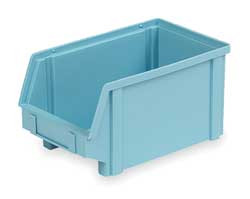 LEWIS BINS PB40-F Lt Blue HANG & STACK STORAGE BIN, PLASTIC, LIGHT