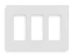 LUTRON CW-3-WH WALLPLATE 3-GANG DECORA WHITE