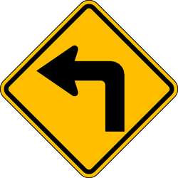 LYLE W1-1L-12HA TRAFFIC SIGN 12 X 12IN BK/YEL SYM MUTCD