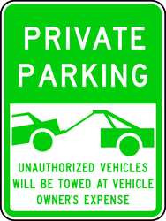 LYLE RP-124-18HA PARKING SIGN 24 X 18IN GRN/WHT