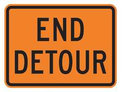LYLE M4-8A-24HA DETOUR SIGN 18 X 24IN BK/ORN END DETOUR
