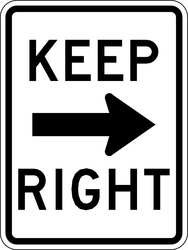 LYLE R4-7A-18HA D9655 TRAFFIC SIGN 24 X 18IN BK/WHT KEEP
