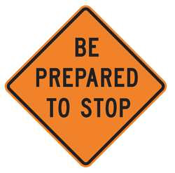 LYLE W3-4-BO-30HA STOP SIGN 30 X 30IN BK/ORN TEXT