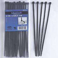 MINTCRAFT  PRODUCTS CV200SW-253L 8IN CABLE TIE 40LB 25PC BLACK