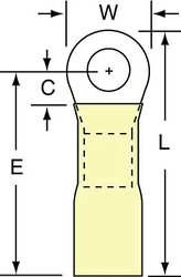 3M MH10-10RK RING TERM,HEAT SHRINK,#10,1.1 IN.,PK250