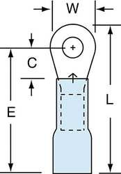 3M MH14-6R/LK RING TERM,HEAT SHRK,#6,1.000 IN.,PK250