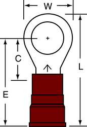 3M MN814RSX RING TERMINAL 1/4 8 AWG RED PK10