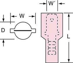 3M MNU18-187DMIK MALE DISCONNECT,RED,22-18AWG,PK1000