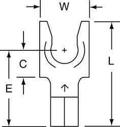 3M MU10-14FLK FORK TERMINL,LCKNG,1/4IN STUD,BARE,PK500
