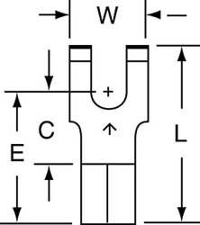 3M MU10-8FFBK FORK TERMINAL,BLOCK,#8 STUD,BARE,PK500