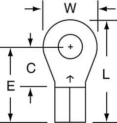 3M MU10-8RK RING TERM,BARE,#8,0.730 IN.,PK500