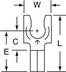 3M MU14-10FLK FORK TERMINL,LOCKNG,#10 STUD,BARE,PK1000