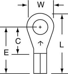 3M MU14-10R/LK RING TERM,BARE,#10,0.740 IN.,PK1000