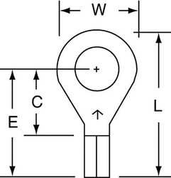 3M MU14-14R/SK RING TERM,BARE,1/4 IN.,0.890 IN.,PK1000