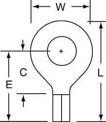 3M MU14-14RHTK RING TERM,BARE,1/4 IN.,0.930 IN.,PK1000