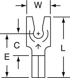 3M MU18-4FLK FORK TERMINAL,LOCKNG,#4 STUD,BARE,PK1000