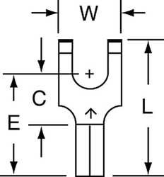 3M MU18-8FBK FORK TERMINAL,BLOCK,#8 STUD,BARE,PK1000